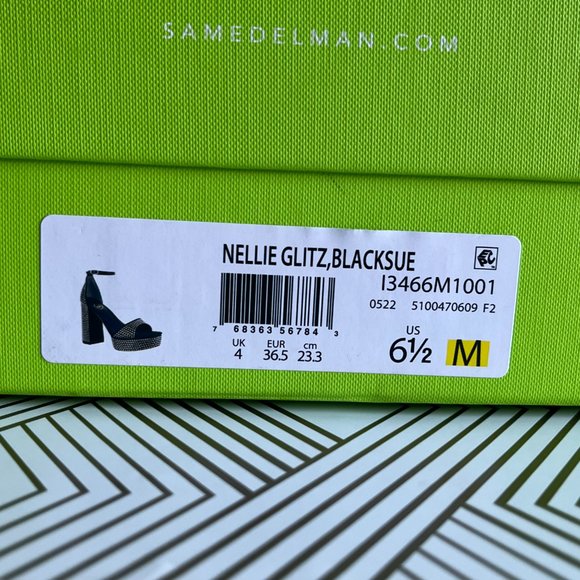 NEW Sam Edelman Nellie Glitz Platform Black Embellished Heels NWB 6 1/2 M - Picture 7 of 7